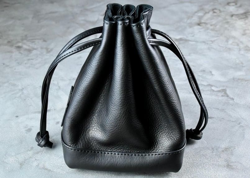 BENNETT ベネット 巾着トート ITALIAN-SHRINK | BLACK LEATH