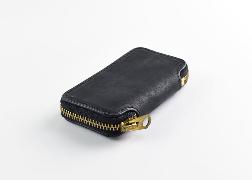 SMITH スミス ラウンドジップキーケース ITALIAN-SCRATCH | BLACK