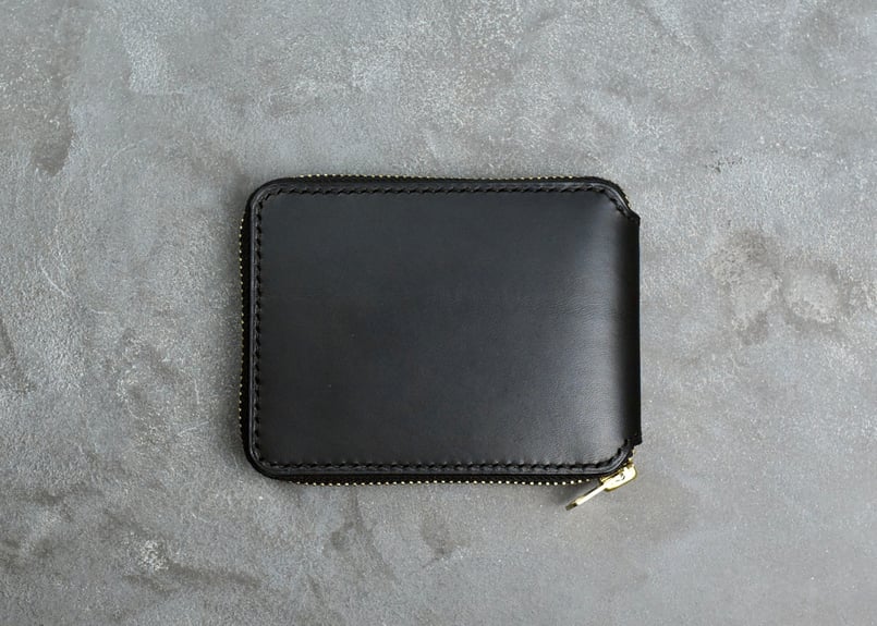 BLACK LEATHER WORKS バロウズ 財布 BURROWS バロウズ 二つ折りウォレット ITALIAN-SMOOTH | BLACK