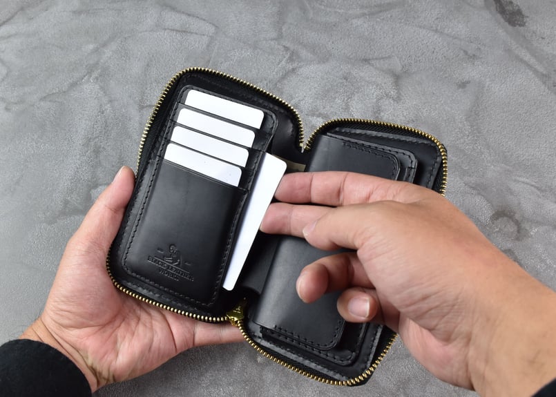 BLACK LEATHER WORKS ADAMS ミドルウォレット ADAMS middle wallet CARVING *受注生産 | BLACK LEAT