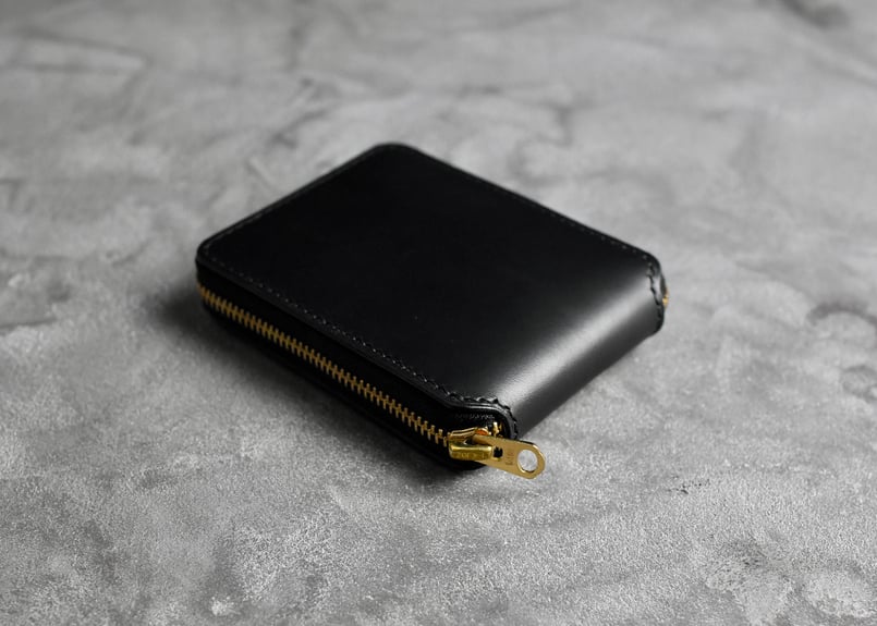 BLACK LEATHER WORKS バロウズ 財布 BURROWS バロウズ 二つ折りウォレット ITALIAN-SMOOTH | BLACK
