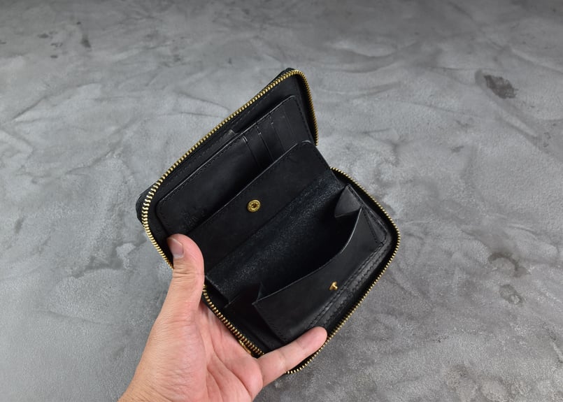 ADAMS アダムス ミドルウォレット ITALIAN-WAX | BLACK LEATHER
