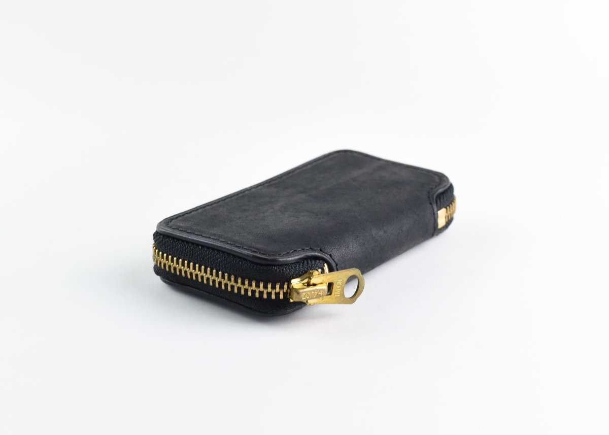 SMITH スミス ラウンドジップキーケース ITALIAN-SCRATCH | BLACK SMITH スミス ラウンドジップキーケース ITALIAN-SCRATCH | BLACK