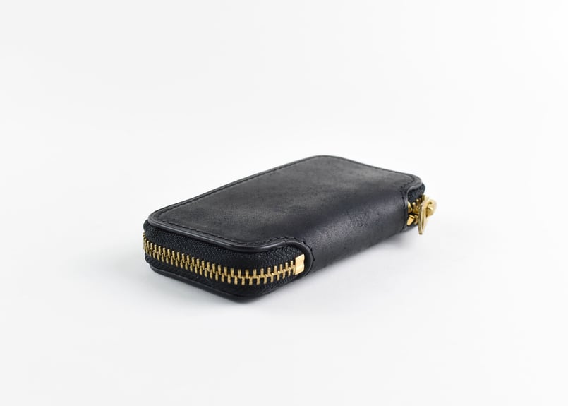 SMITH スミス ラウンドジップキーケース ITALIAN-SCRATCH | BLACK