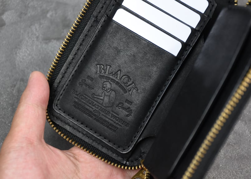 ADAMS アダムス ミドルウォレット ITALIAN-SCRATCH | BLACK LEA