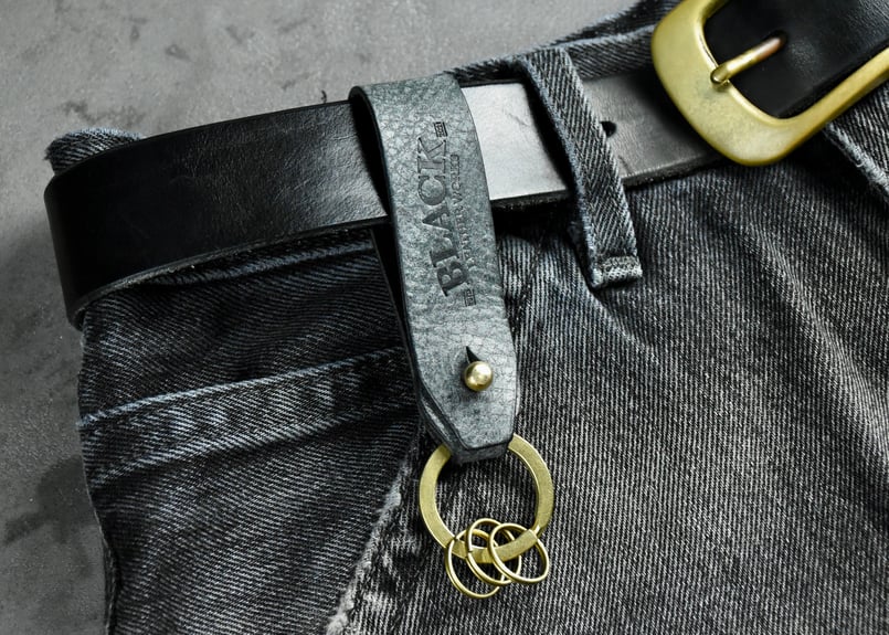 MORRIS ベルトループキーホルダー ITALIAN-WAX | BLACK LEATHER