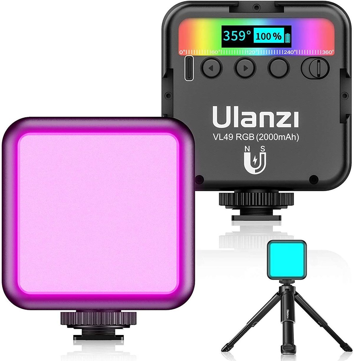 最新 Ulanzi VL49 RGB撮影ライト+三脚付き LEDビデオライト | 株式会社 