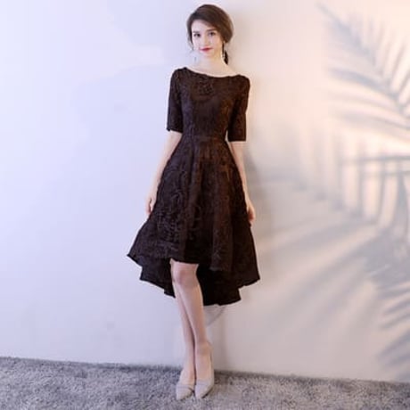 5色★XS～6L★パーティー 結婚式 披露宴 二次会 司会演奏会 上品感 フィッシュテール　立体感レースドレス   20016