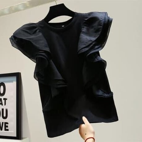2色★S～3XL★ユニークデザイン  袖なし カジュアル Tシャツ ゆったりする   海外  2022041322