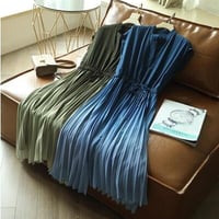 ★S~3L★通勤 出かけ グラデーションワンピース　プリーツ切替ワンピース  63317