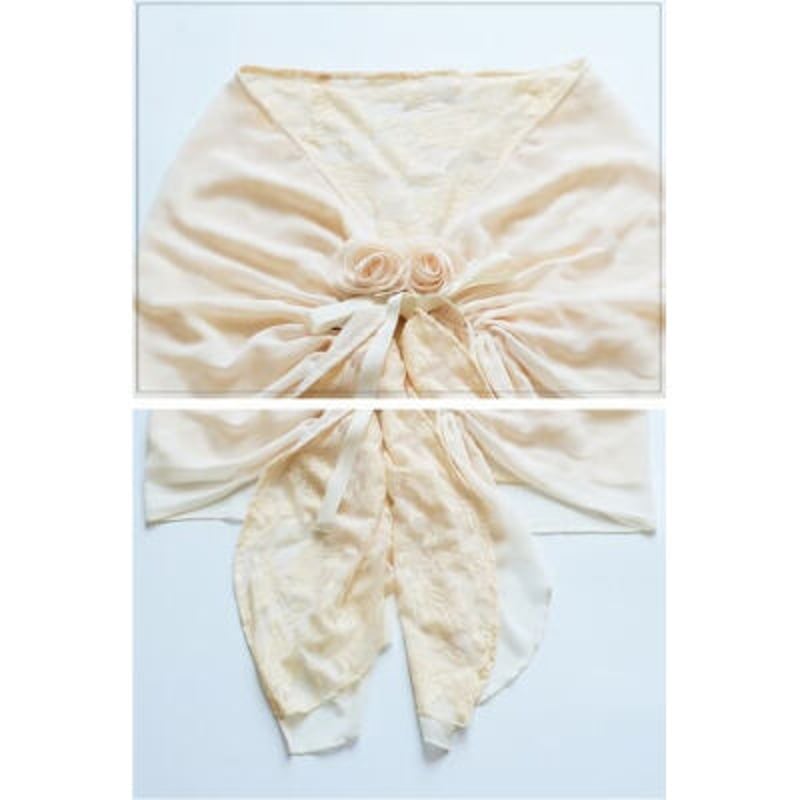 パーティードレス 上品 シフォン 花柄レース 表裏2WAY ストール