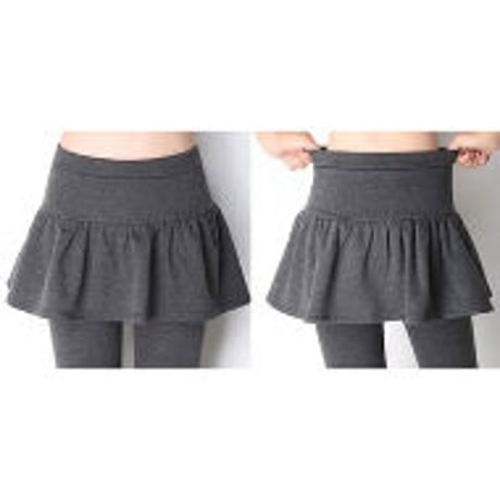 2色 ★大きいサイズ スカート レギンス あったかい 裏起毛 フリース パンツ 体型カバー    9239