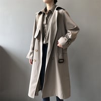2色★M～XL★トレンチコート ダブルボタン 新品 ロングセクション スリム コート  海外  2021100704