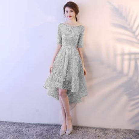 5色★XS～6L★パーティー 結婚式 披露宴 二次会 司会演奏会 上品感 フィッシュテール　立体感レースドレス   20016