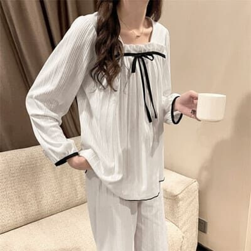 ☆M～2XL☆ パジャマ 可愛い 新品 長袖 夏 2点セット ルームウェア