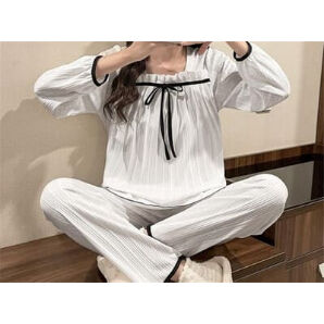 ☆M～2XL☆ パジャマ 可愛い 新品 長袖 夏 2点セット ルームウェア