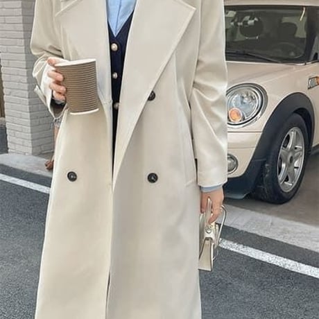 ★2L～5L ★大きめ襟 春秋に欠かせないスプリングコート レディース アウター コート      7594