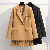 ★3L~8L★ゆったり ぽっちゃりさん ジャケット　プリーツスカート　スーツセット     大きいサイズ     6589