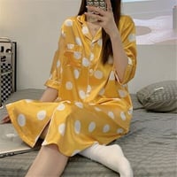 ★M～2XL★レディース パジャマ 薄い カーディガン シャツ セクシー    [イエロー]  海外   2022051010