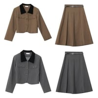 ★2L～6L大きいサイズ ★オシャレぽっちゃりさん　学生風　ジャケット  スカート  2点セット  7873