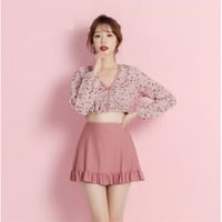 ★M～XL★新品 長袖 スカート セット  花柄 スリム  水着 [画像の色]   海外   2022032516