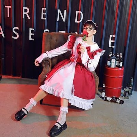 ★S～4L 男性 女性★コスプレ メイド服 ハロウィン衣装 ワンピースロリータ   5set     2513