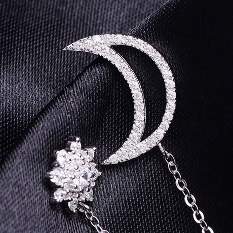 アクセサリー★アレルギー防止　スターリングシルバー　SILVER925　オシャレ　星  月  ピアス  YL-ZD-B01