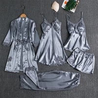 7色★M～2XL★パジャマ セクシー  薄い 胸パッド付き ベアトップ  5点セット  海外     2022032526