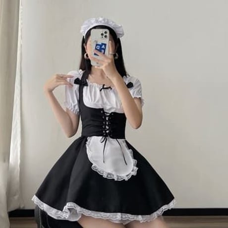 ★S～6L★lolita コスプレ メイド服 エプロン クラシカル ゴスロリ   大きいサイズ 3set     8081