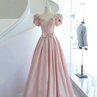 2色★XS~4L★パーティー 結婚式 披露宴 ステージ 司会 演奏会 上品ツヤ感 可愛いリボンロングドレス   6013