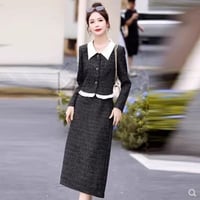 2COLOR★M～4L★オシャレ着　キラキラスパンコール入りジャケット  スカート セットアップ  S68275