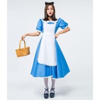 ★M～3L★ステージ　ハロウィン衣装 2set　タウンメイド服 ハロウィン衣装 フード付きワンピース      [ブルー]    9078
