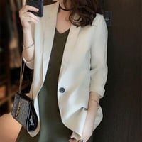 ★S～XL★カジュアル 薄い トップス 七分袖 日焼け止め スーツ コート     [べージュ]  海外   2022050904