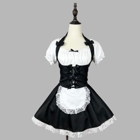 ★S～6L★lolita コスプレ メイド服 エプロン クラシカル ゴスロリ   大きいサイズ 3set     8081