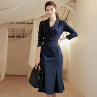 ★S~2L★OL 通勤 出かけ パーティー 結婚式 大人上品感ドレスワンピース      885021
