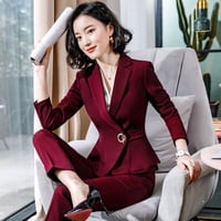 3色★S～5L★大きいサイズ OL通勤 通学 面接 ビジネス 制服　オシャレペプラム スーツセット  X1882