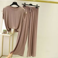 4色★M～2XL★ファッション ルームウェア 夏 薄い パジャマ 2点セット 快適である  海外    2022051024