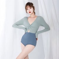 2色★M～XL★ワンピース水着 セクシー 長袖  水着 大人気    海外   2022040927