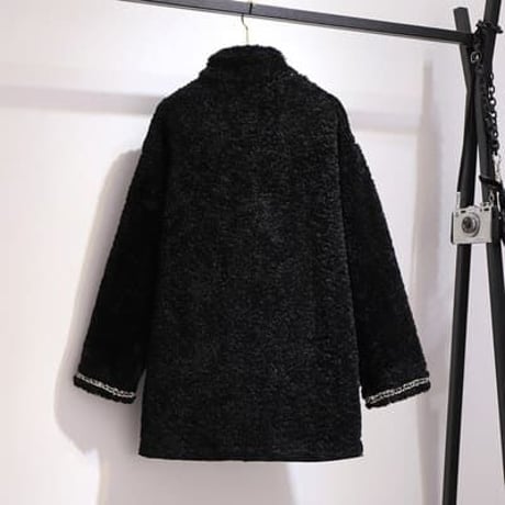 ★3L~7L★ボアジャケット レディース 厚手 暖かい ボアブルゾン 冬 ゆったり    大きいサイズ       60807