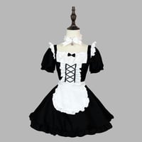 ★S～6L大きいサイズ★lolita コスプレ メイド服 エプロン クラシカル ゴスロリ 4点セット[ブラック]  8082