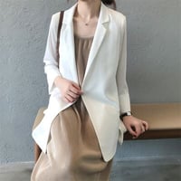 2色★M～XL★ファッション シフォン コート カジュアル スリム スーツ ピュアカラー    2022071125