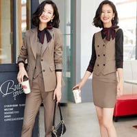 ★S～5L★大きいサイズ OL通勤 通学 面接 ビジネス 制服 オシャレ着　スーツセット  X3219