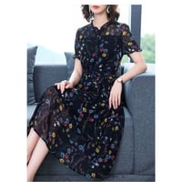 ★パーティー オフェス着 上品感 ジャガード織シフォン 花柄ワンピース  20508