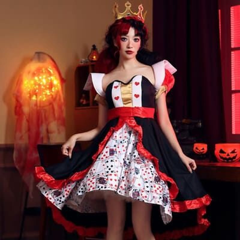 ☆S~2L☆ステージ ハロウィン 4set トランププリント アリス ☆S~2L☆ステージ ハロウィン 4set トランププリント アリス