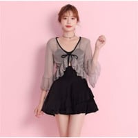 2色★M～XL★ベアトップ ピュアカラー カジュアル 水着    海外  2022032508