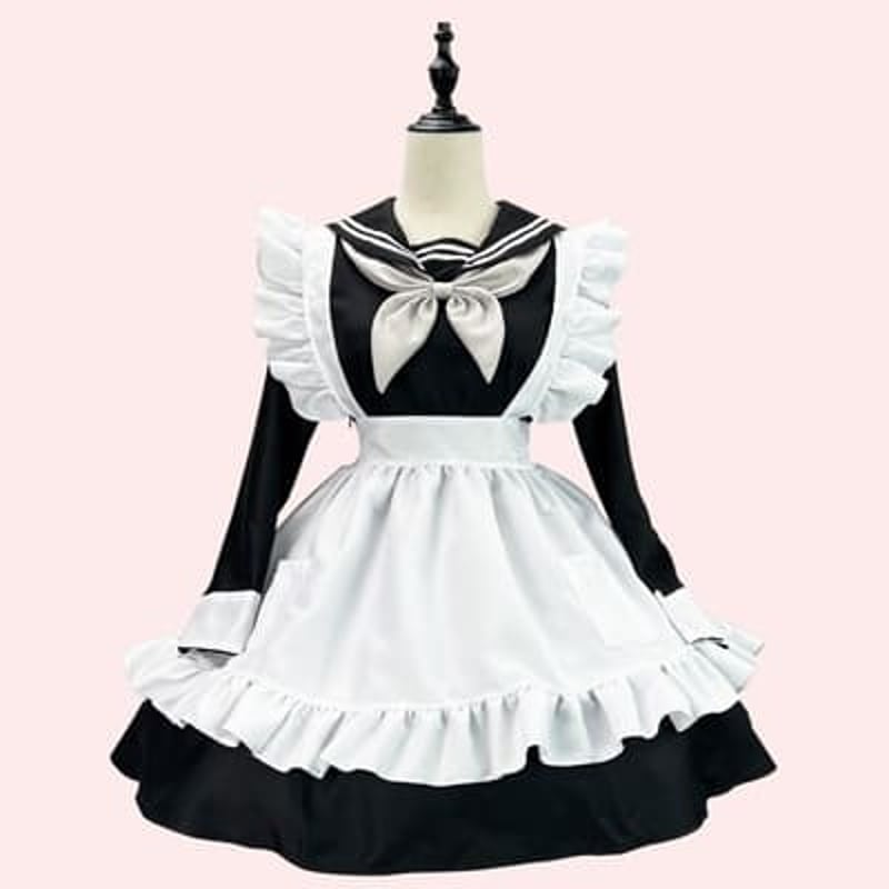 90s メイド喫茶エプロン エプロン 黒 アニメコス等に 日本製 プレイ用 41iXvR3g-FL._UY1000_.jpg