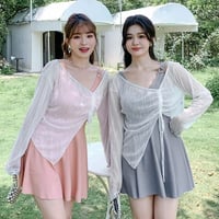 ★2L～6L★水着 水泳 海水浴 ビーチ 　UVカットボレロ ワンピース ショットパンツ3set 02315