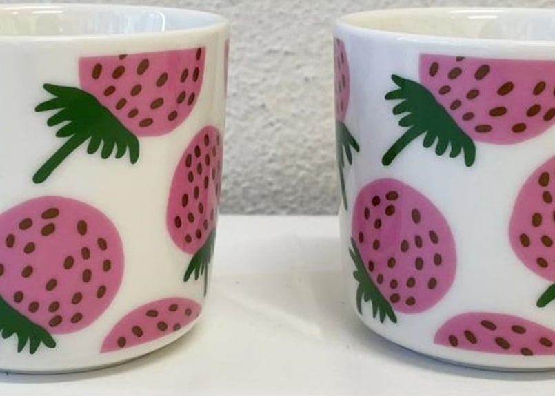 marimekko - marimekko マンシッカ    ラテマグ　2個 Amazon.co.jp: マリメッコ ラテマグ MANSIKKA マンシッカ いちご