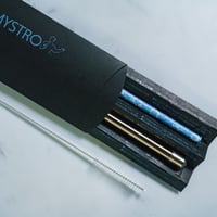 ＃19 忘れな草３点セット（ストロー、ケース、洗浄ブラシ）