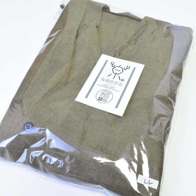 伝統亀田縞【作務衣】残り（L）のみ　男性用黒とグレー　縫製数量は10程度のオリジナル希少品 亀田縞作務衣（ブラック） | 亀樂作夢衣